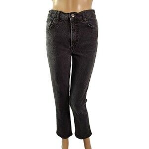 Reformation Jeans Straight Crop Jeans Faded Black Size 26